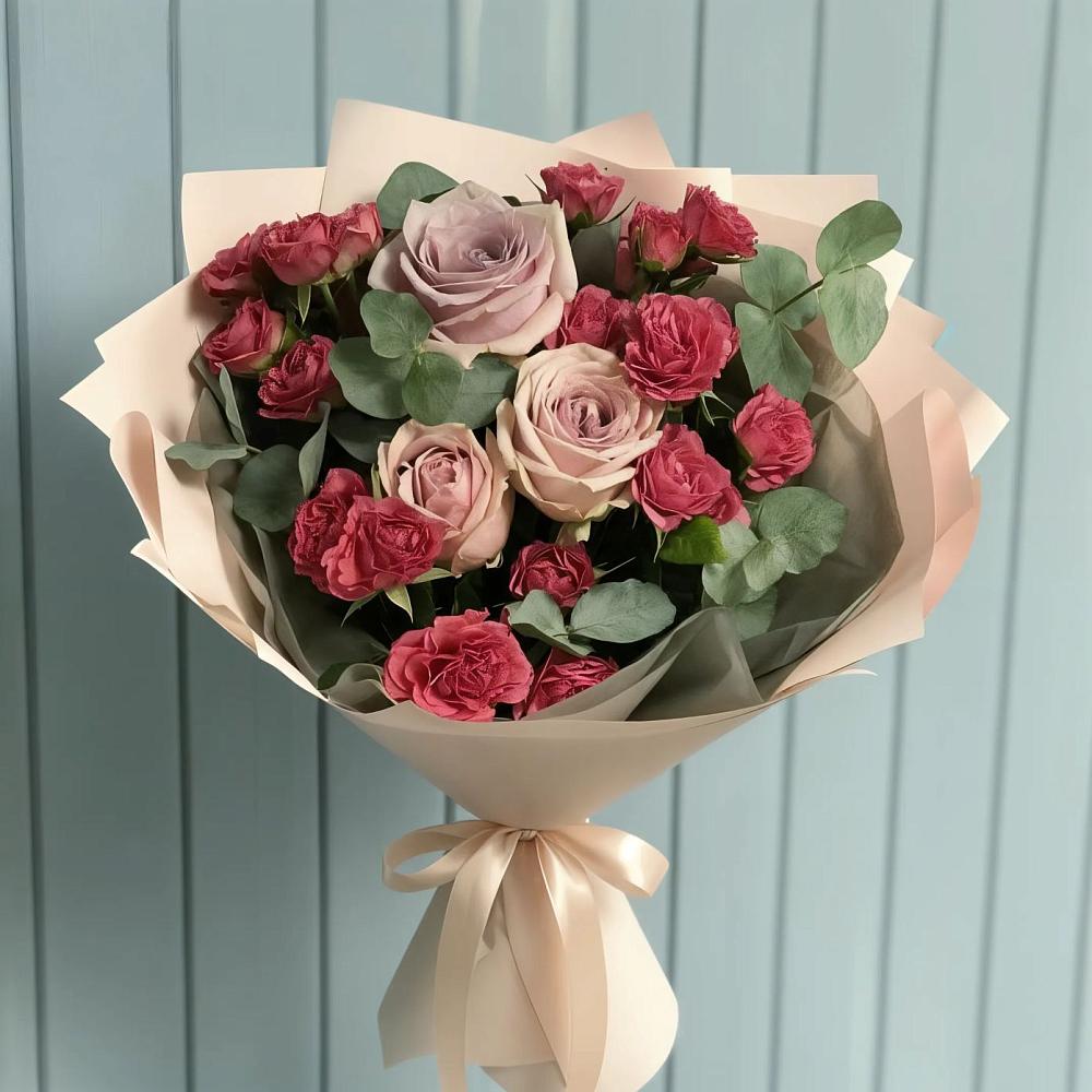 Букет цветов из: Гвоздики и Розы в Райсеменовское