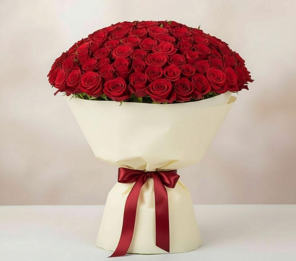 Букет 101 Красная роза Милано в Райсеменовское