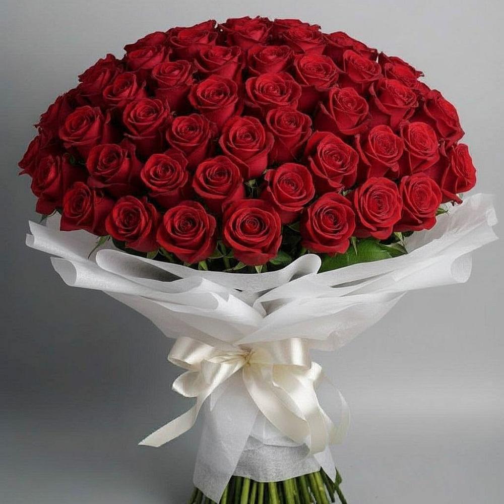 Букет 101 Красная роза Блэк Мэджик в Райсеменовское