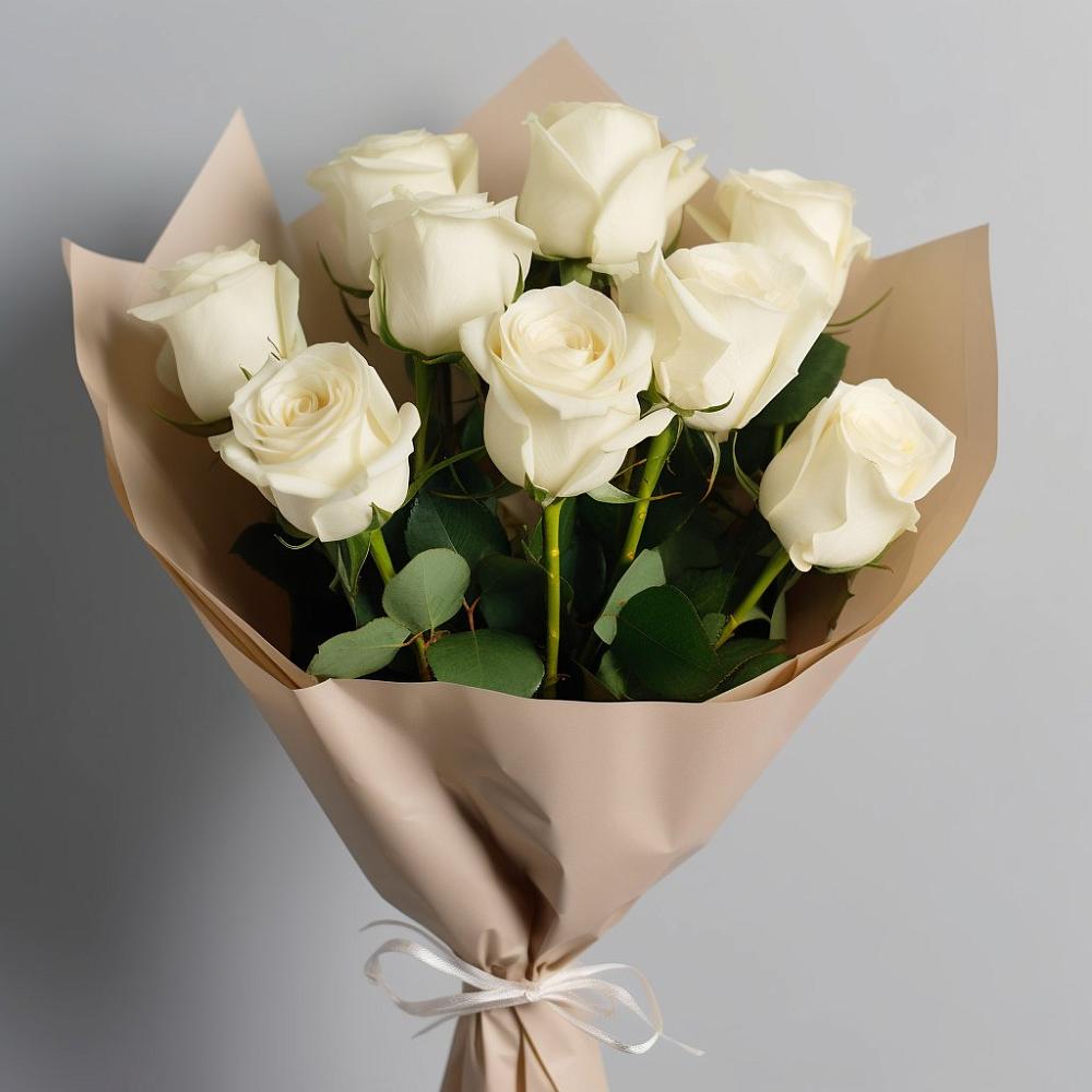 Букет 9 Белых роз Эдлесс Лав в Райсеменовское