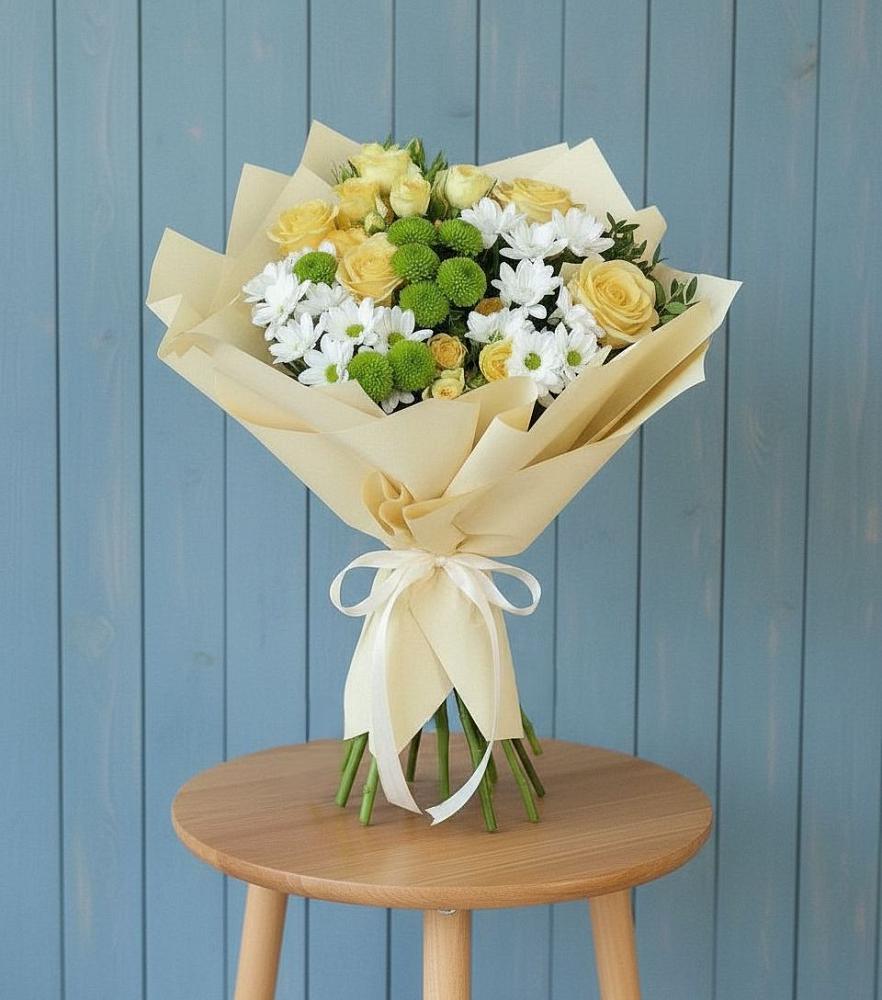 Букет цветов из: Хризантемы и Розы в Райсеменовское