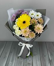Букет цветов из:  Розы, Герберы и Хризантемы в Райсеменовское