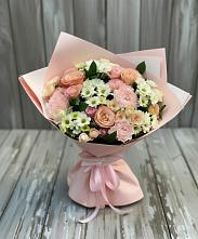 Букет цветов из:  Гвоздики, Розы и Хризантемы в Райсеменовское