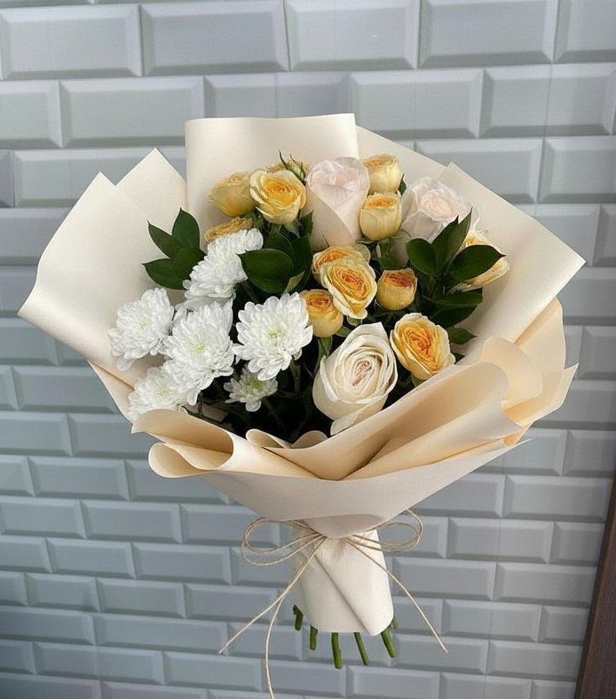 Букет цветов из: Розы и Хризантемы в Райсеменовское