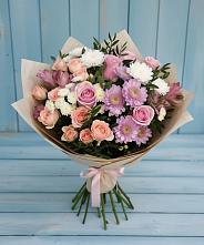 Букет цветов из:  Хризантемы, Розы и Альстромерии в Райсеменовское