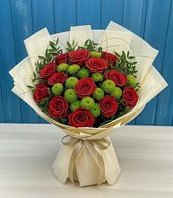 Букет цветов из:  Розы и Хризантемы в Райсеменовское