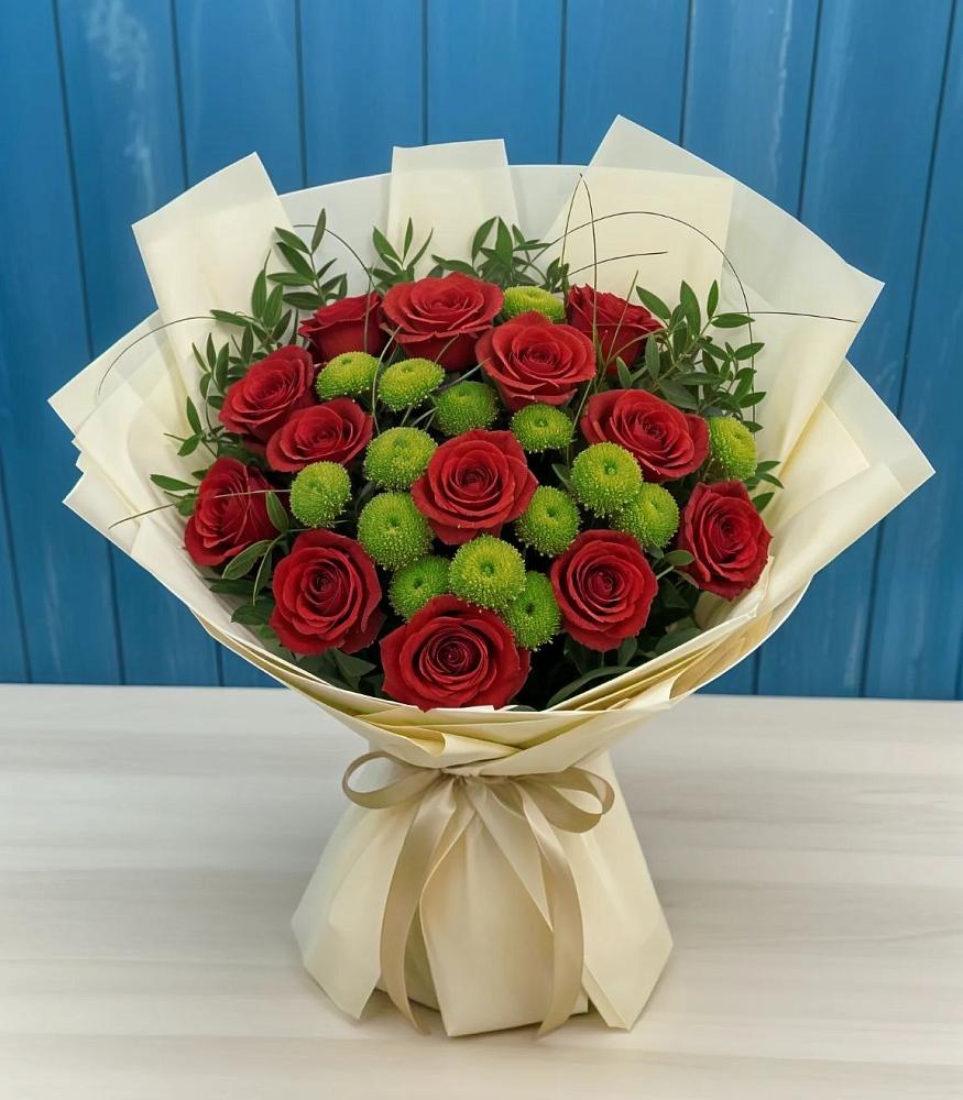 Букет цветов из: Розы и Хризантемы в Райсеменовское